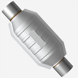 WaSaett 2.25" Inlet/Outlet Universal High Flow Catalytic Converter Direct-Fit with O2 Port & Heat Shield (EPA Compliant)