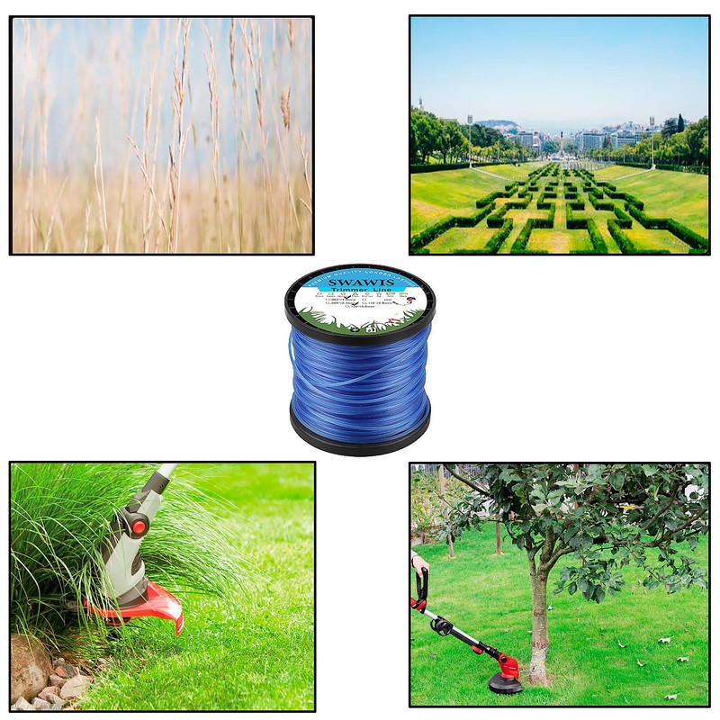 SWAWIS Trimmer Line 2.4 mm/125 m Lawn Mowing Line Replacement