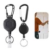 Pack of 2 Extendable Key Rings with 60 cm Retractable