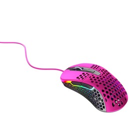 Xtrfy M4 RGB, Ultraleichte Kabelgebundene Gaming-Maus, Ergonomisches Design für Rechtshänder, Pixart 3389 Sensor, Einstellbare RGB-Beleuchtung, Pink Edition