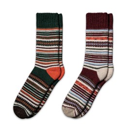 NORDIC Socks Premium Crew Socks with 40% Merino Wool Blend for Men & Women, Moisture-Wicking, Soft and Comfortable, 2 Pairs (35-38, Aspen)