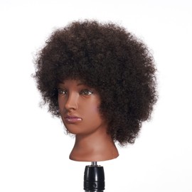 Hairginkgo 100% Human Hair Mannequin Head Hairdresser Training Head Manikin Cosmetology Doll Head (92092B0210)