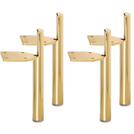 6 inch Metal Furniture Legs, La Vane Set of 4 Modern Iron Tapered Side Mounted Furniture Replacement Feet Gold for Home DIY Project Sofa Couch Table Cabinet Bed