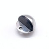 Door Stop Floor Mounted Oval Half Moon Pattern Polished Stainless
