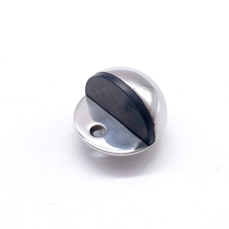 Door Stop Floor Mounted Oval Half Moon Pattern Polished Stainless