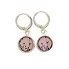 Ohrhänger 925 silber Klapp-Brisuren Ohrringe Mohn rosa schwarz handgemacht Glas-Cabochon