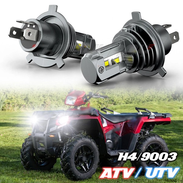 CHUSYYRAY 2x H4 9003 LED Headlight Light Bulbs For Polaris