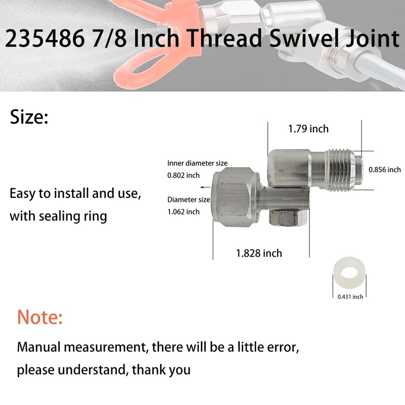 YESHINDA 2pcs 235486 7/8 inch Thread Swivel Joint Fits for