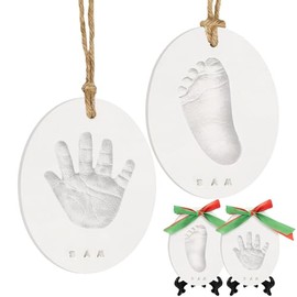 Kit de huellas de manos y pies para bebé Niñas, Niños - Kit personalizado de adornos de Navidad de la primera Navidad del bebé, regalos de Navidad para recién nacidos para nueva mamá, lindos regalos
