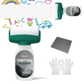 MOLLOR White Paint for wall, Portable Integrated Paint Roller, Fast-Drying Exterior and Interior, Easy to Apply Small Drywall Repair Kit,16oz