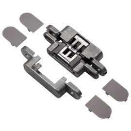 JUVA Door Hinges Hinge, Hinge, Invisible, Pack of 2, Drill-In Tape, Chrome, 180° for Revolving Doors, Kubicina, Hinges Heavy Duty for Furniture Doors, Hinges for Wood Thicknesses from 18 mm, Steel