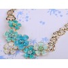 Alilang Golden Tone Enamel Clover Flower Crystal Rhinestone Earring Necklace