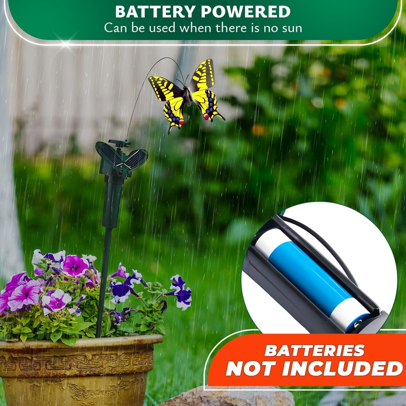 3 Pcs Fluttering Solar Butterfly Garden Stakes – Moving Butterfly