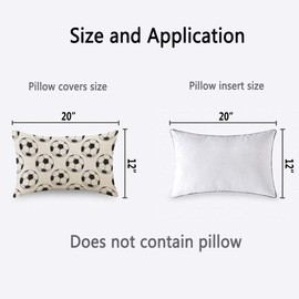 TKS MITLAN Sport Football Pattern Pillow Cover 12x20 inch Black White Soccer Ball Fitness Pillows Decorative Throw Pillows Farmhouse Decor for Home Cushion Case