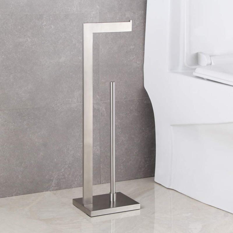 GERZWY Toilet Paper Holder Free Standing with Reserve, SUS 304