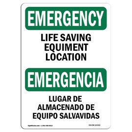 OSHA Emergency Sign - First Aid Cabinet with Symbol | Aluminum Sign | Protect Your Business, Construction Site, Warehouse & Shop Area | Made in The USA