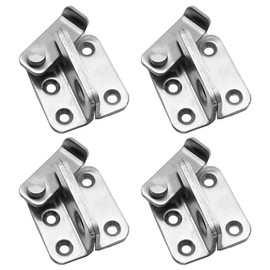 Jiozermi 4pcs SUS304 Stainless Steel Gate Latches Flip Door Latch Safety Door Lock 1.8" x 1.65", Brushed Nickel