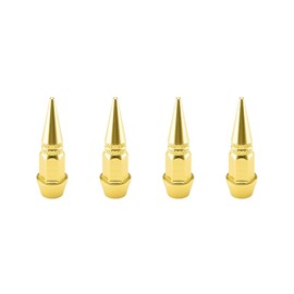 TVC20 Gold 4pcs Long Spike Spiked Tire Valve Stem Caps Metal Thread Wheel Tires