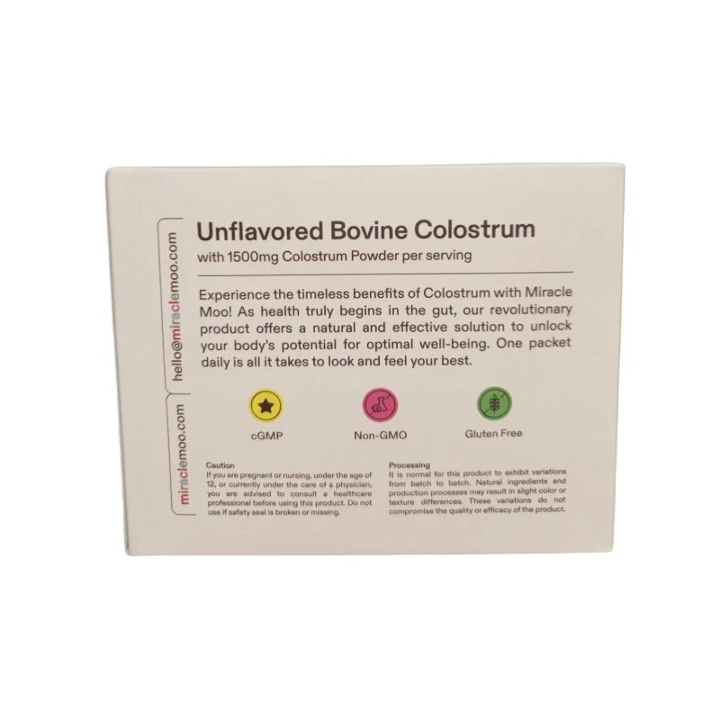 Miracle Moo Bovine Colostrum for Immune Support- Unflavored 60 servings_NEW!