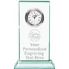 Crown Awards Lifetime Achievement Jade Duo Crystal Clock with Engraving