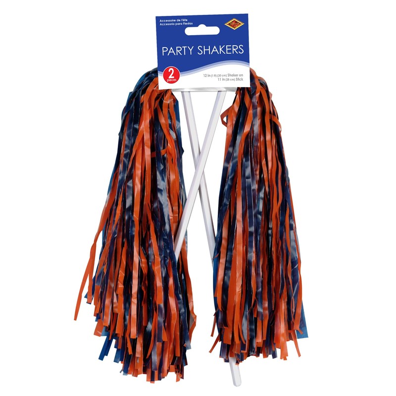 Beistle Blue & Orange Poly Shakers - 512 Strand