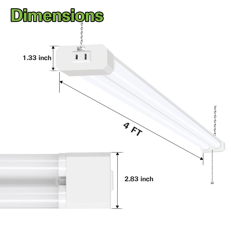 hykolity 4 Pack 4FT LED Shop Light, Linkable Utility Shop