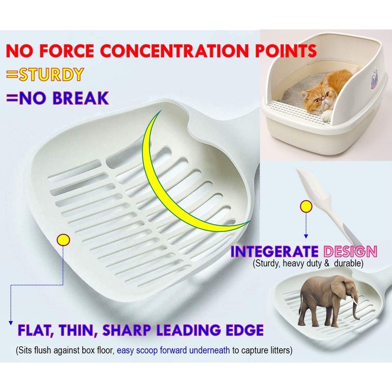 QUALIALL Cat Kitty Litter Box Poop Pooper Scoop Scooper for