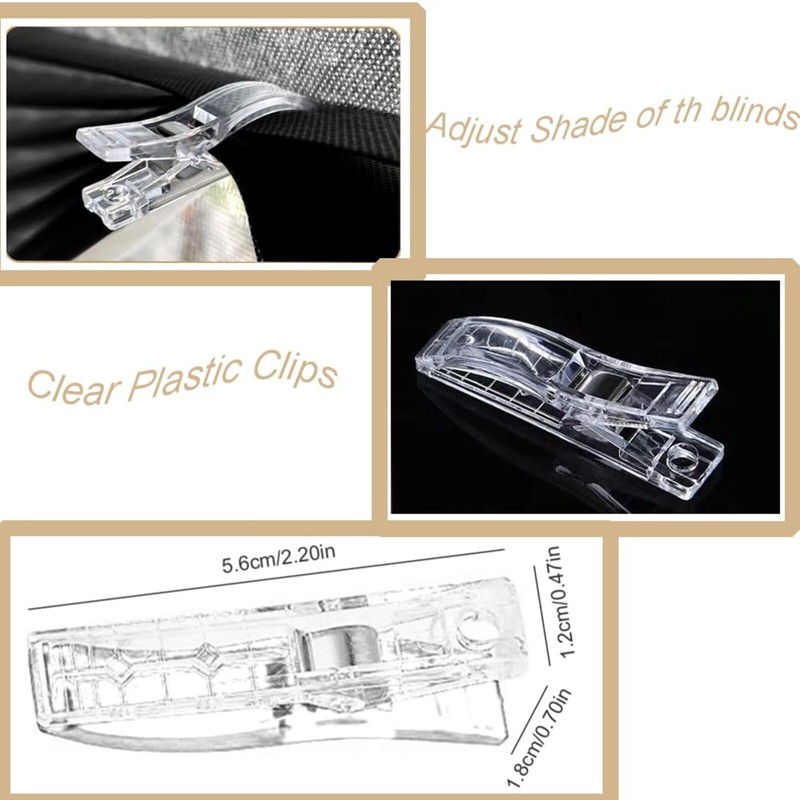 8 Clips for Pleated Paper Blinds Shades, Clear Plastic Blinds