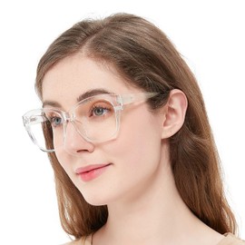 OCCI CHIARI Clear Reading Glasses for Women 3.0 Fashion Oversized Readers 1.0 1.25 1.50 1.75 2.0 2.25 2.50 2.75 3.0 3.5 (Clear, 3.00)