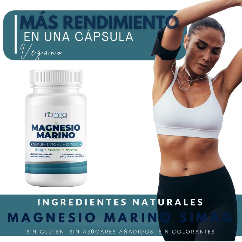 NAIMA Magnesio Marino 90 Cápsulas | SIMAG Magnesio Marino del