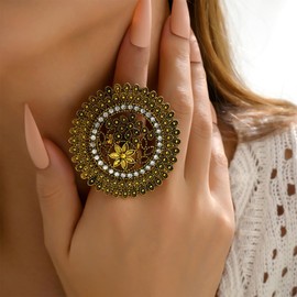 Turquoise Ring Chunky Ocean Wave Ring Butterfly Bow Rings Resin Flower Rings Evil Eye Owl Finger Ring Heart Ring Mood Rings Frog Rings Boho Statement Ring for Girls