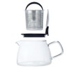 Forlife Bell Glass Teapot with Basket Infuser, 14-Ounce/430ml, White