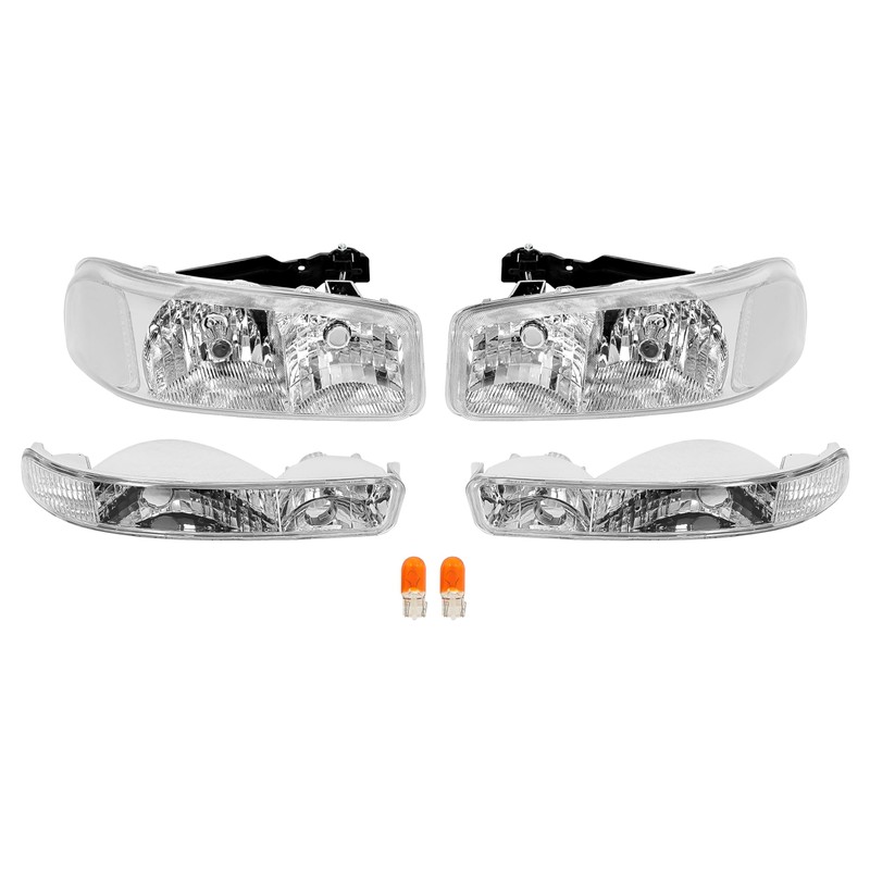 KUAFU Headlight+Corner Light Compatible with 1999-2007 GMC Sierra 1500 2500
