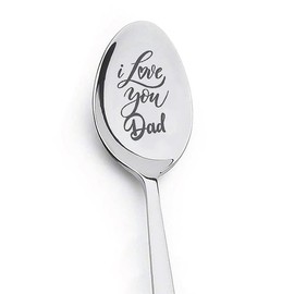 Dad Father Gifts Spoon from Daughter Son I Love You Dad Spoons for Dad Daddy Christmas Birthday Gifts for Dad Father Ice Cream Spoon for Daddy Dads Ice Cream Lovers Gifts
