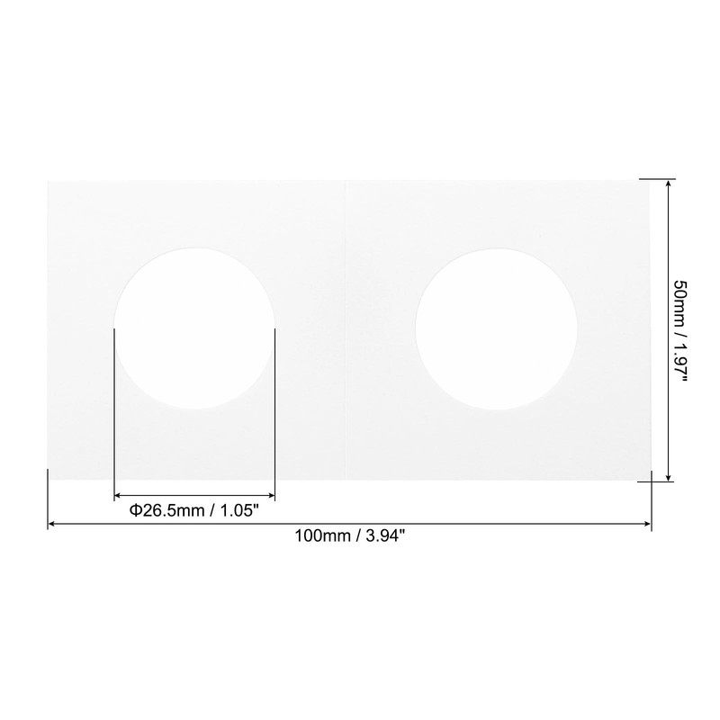PATIKIL 2x2 Coin Flips 100pcs 26.5mm Cardboard Coin Holder Paper
