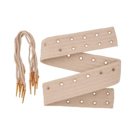 Lord of Battles Medieval Padded Arming Belt Sturdy Canvas Cotton Medieval Clothing Accessory Historical Reenactments (S, Padded Belt with String)