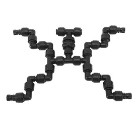 Adjustable Mist Cooling System Nozzle 360 Degree Pets Reptiles Greenhouse Rainforest Mist Maker Fogger 4 Heads Black