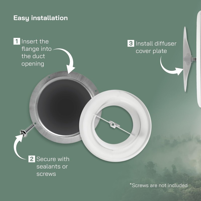 Vent Systems Diameter 150 mm Round Disc Valve White Metal