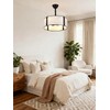 Curve Curio 20'' Caged Ceiling Fans with Lights, Fabric Fandelier