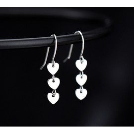 Unbranded Women Girl Dangle Drop Heart Stud 925 Sterling Silver Post Earrings K65
