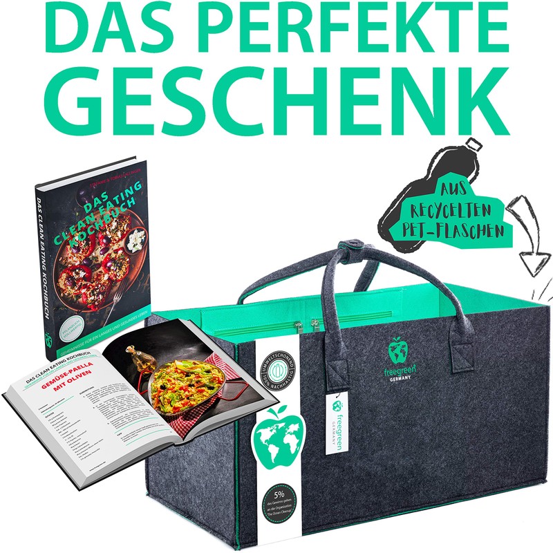 freegreen® Premium Shopping Bag XXL with Integrated Inner Pocket for