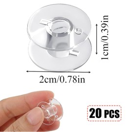 20Pcs Sewing Machine Bobbins for Janome Clear Plastic Bobbin Holder Set Transparent Household Bobbins Compatible with Janome Machine Sewing DIY Craft Clothings Projects, Clear.Plastic bobbins