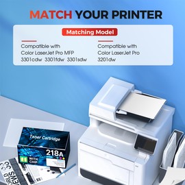 218A Toner (with Chip) Compatible for HP 218A Toner Cartridges 4 Pack - 218X Toner Work for hp Color Laserjet pro MFP 3301fdw Toner 3301cdw 3201dw 3301sdw Printer Ink, W2180A 218A Toner