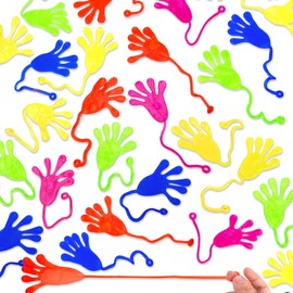 Shindel 24PCS Colorful Sticky Hands, Sticky Fingers Bulk Stretchy Sticky Hands Toys for Party Favors Gifts Friends Prank Toys