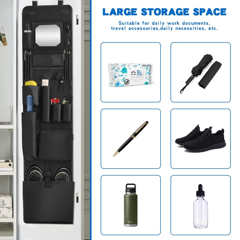 Grekos Hanging Closet, 11 x 51.18 Police Style Door Organizer