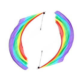 Hitopin 1 Pair Balls for Belly Dance, Scarf Throwing Ball, Poi Streamer Throwing Ball, Belly Dance Poi Streamers Silk Veil, Poi Streamer Throwing Ball for Belly Dance Performance, for Parties, Dances,