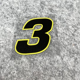 Calcomanías de diseño de coche con números arábigos para motocicletas, carreras de carrocería y casco (altura 5 cm, número 3)