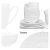 QOUTIQUE Bone China Dinnerware, 20PC Set, Service for 4, White