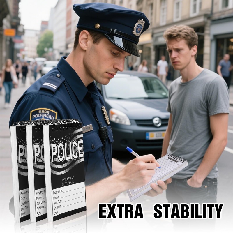 PruQuaiy 3 Pcs Public Safety Police Field Interview Notebook Report