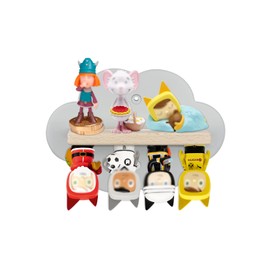 Sun3drucker Floating Shelf Wall Mount (Cloud Design) for Toniebox Tonie Figures Character - Magnetic Wooden Shelf Compatible with Tonie Audio Character for Children Baby's Room